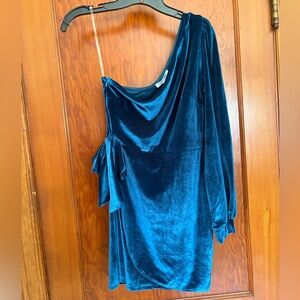 Lane 201 boutique. One shoulder velvet dress